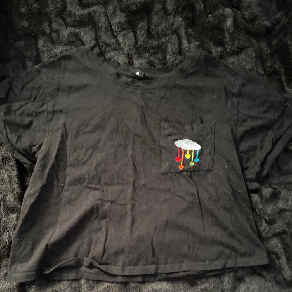 Rainbow cloud crop top with back graphic